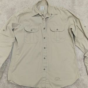 J. Crew broken in chino Tan button down shirt